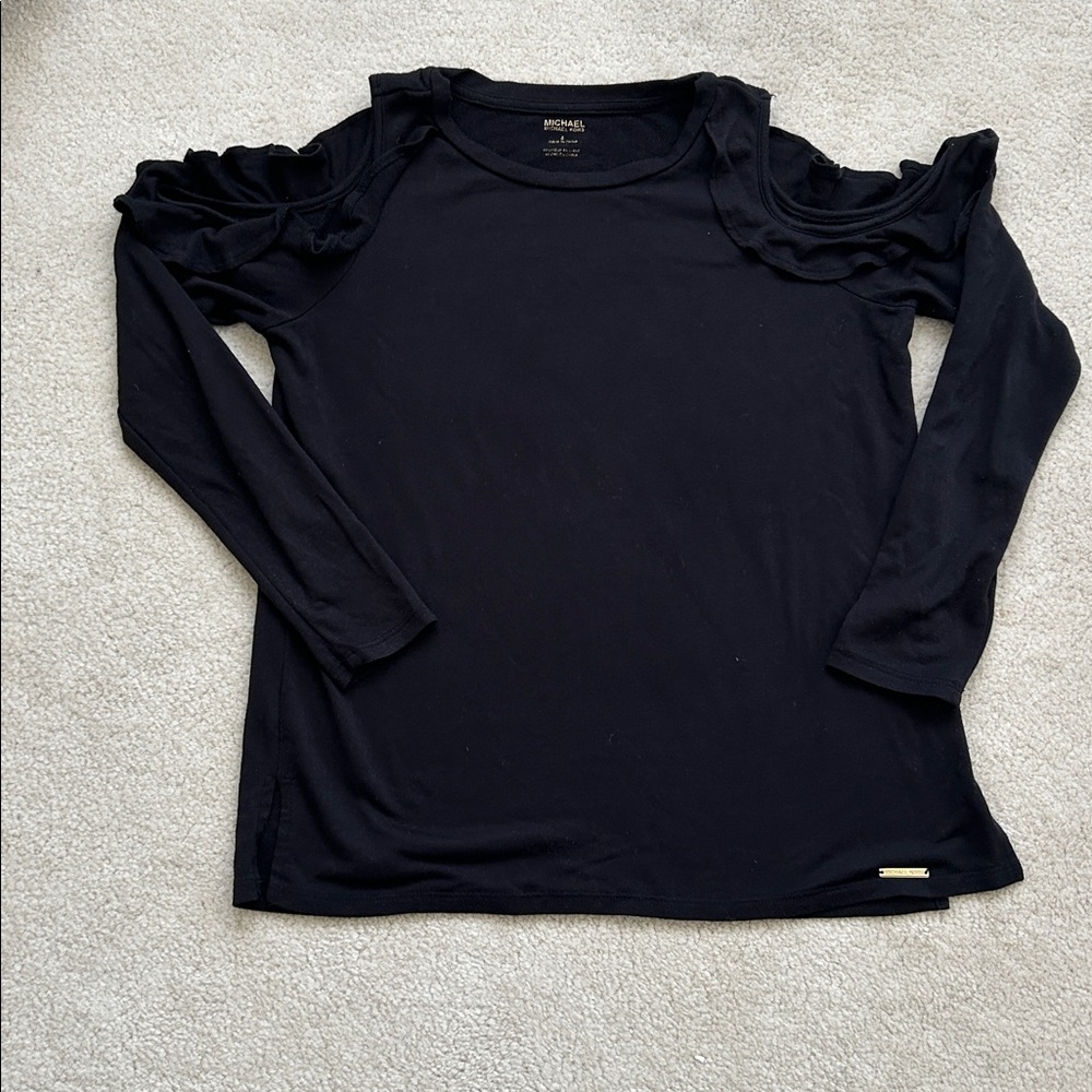 Michael Kors Cold-Shoulder Long Sleeve Top – Size S